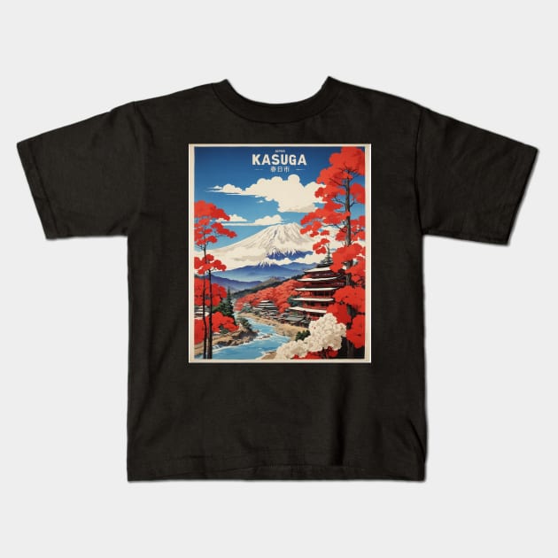 Kasuga Japan Vintage Poster Tourism Kids T-Shirt by TravelersGems